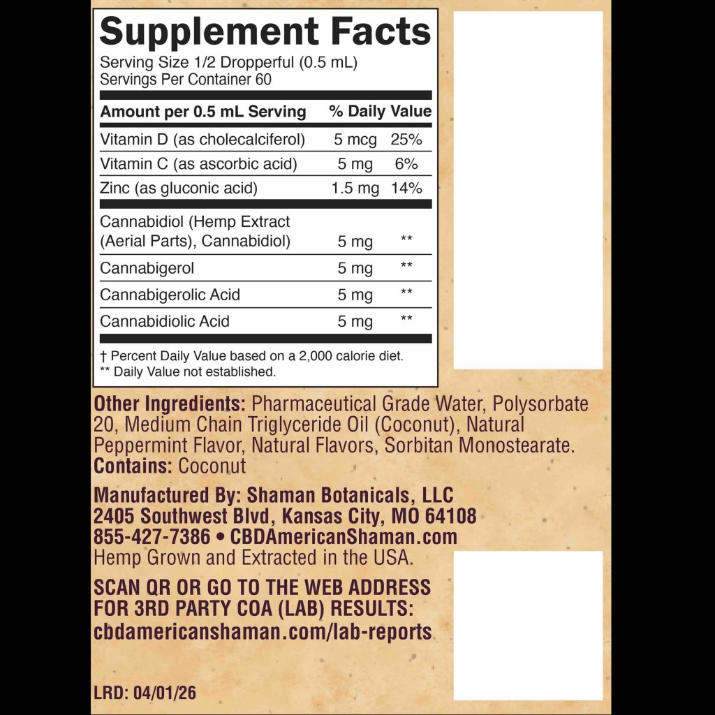 CBDA CBGA Extract - Comprehensive Immune Support (30mL)